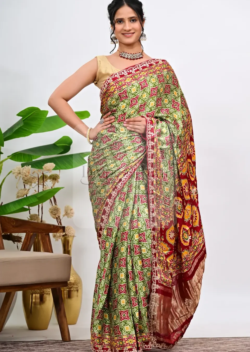Olive Modal Gajji saree