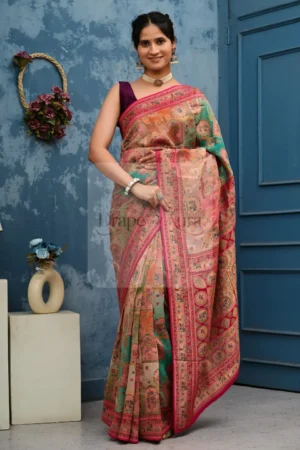 Pure HO Silk Saree with Floral Embroidery Work